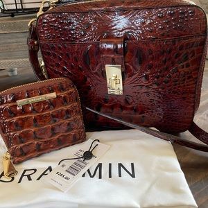 Brahmin Pecan Melbourne Evie w/Mini Suri Wallet